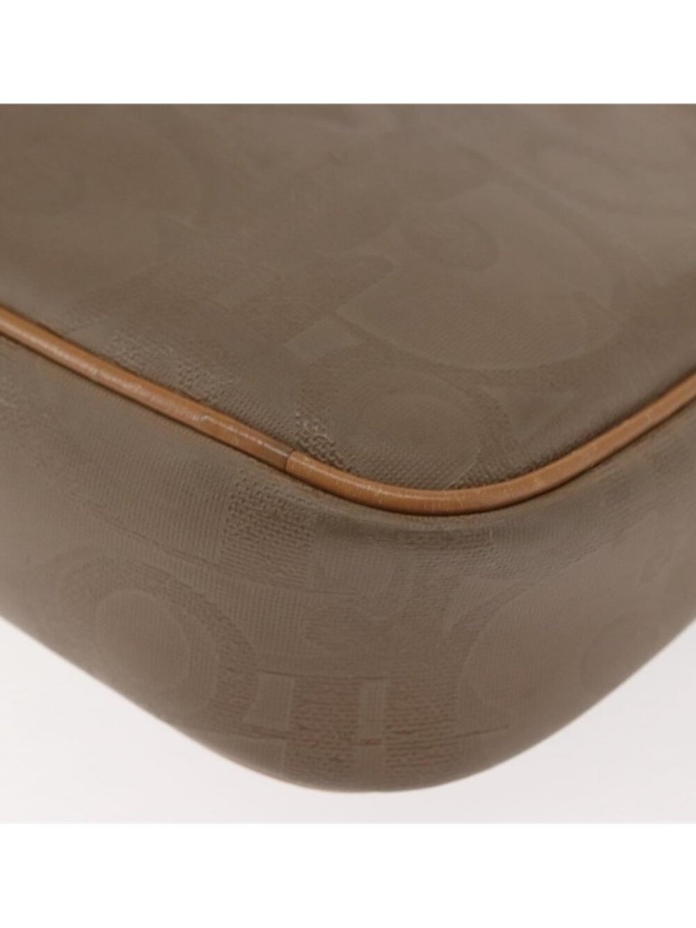 Authentic Christian Dior Trotter Canvas Shoulder Bag Beige Gold - Picture 6 of 16